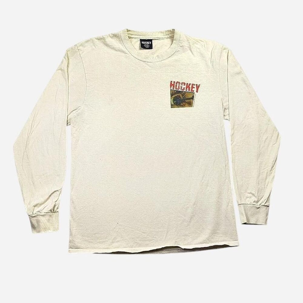 Hockey Skateboards Eyes Without a Face White Long sleeve Tshirt Size Large